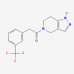 molecular formula C15H14F3N3O B7634738 1-(1,4,6,7-Tetrahydropyrazolo[4,3-c]pyridin-5-yl)-2-[3-(trifluoromethyl)phenyl]ethanone 