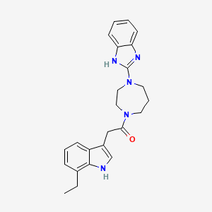 molecular formula C24H27N5O B7634744 1-[4-(1H-benzimidazol-2-yl)-1,4-diazepan-1-yl]-2-(7-ethyl-1H-indol-3-yl)ethanone 