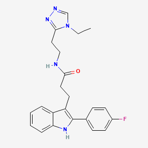 molecular formula C23H24FN5O B7634751 N-[2-(4-ethyl-1,2,4-triazol-3-yl)ethyl]-3-[2-(4-fluorophenyl)-1H-indol-3-yl]propanamide 