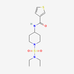 molecular formula C14H23N3O3S2 B7634765 N-[1-(diethylsulfamoyl)piperidin-4-yl]thiophene-3-carboxamide 