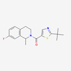 molecular formula C18H21FN2OS B7634769 (2-tert-butyl-1,3-thiazol-5-yl)-(7-fluoro-1-methyl-3,4-dihydro-1H-isoquinolin-2-yl)methanone 