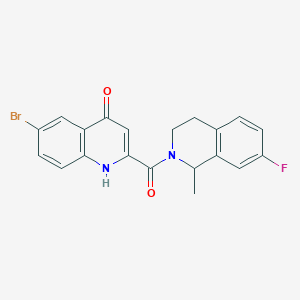 molecular formula C20H16BrFN2O2 B7634804 6-bromo-2-(7-fluoro-1-methyl-3,4-dihydro-1H-isoquinoline-2-carbonyl)-1H-quinolin-4-one 