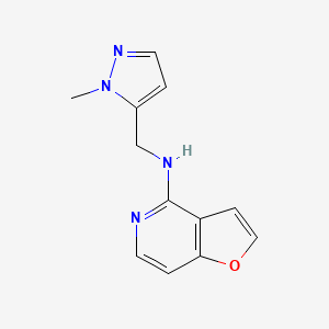 molecular formula C12H12N4O B7634812 N-[(2-methylpyrazol-3-yl)methyl]furo[3,2-c]pyridin-4-amine 