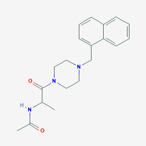 molecular formula C20H25N3O2 B7634824 N-[1-[4-(naphthalen-1-ylmethyl)piperazin-1-yl]-1-oxopropan-2-yl]acetamide 