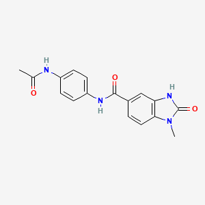 molecular formula C17H16N4O3 B7634863 N-(4-Acetamidophenyl)-1-methyl-2-oxo-2,3-dihydro-1H-benzo[d]imidazole-5-carboxamide 
