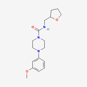 molecular formula C17H25N3O3 B7634864 4-(3-methoxyphenyl)-N-(oxolan-2-ylmethyl)piperazine-1-carboxamide 