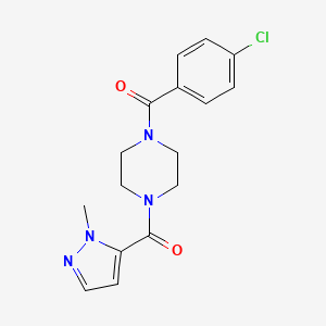 molecular formula C16H17ClN4O2 B7634874 (4-Chlorophenyl)-[4-(2-methylpyrazole-3-carbonyl)piperazin-1-yl]methanone 