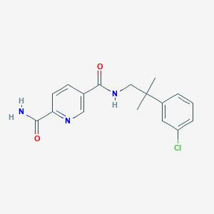 molecular formula C17H18ClN3O2 B7634887 5-N-[2-(3-chlorophenyl)-2-methylpropyl]pyridine-2,5-dicarboxamide 