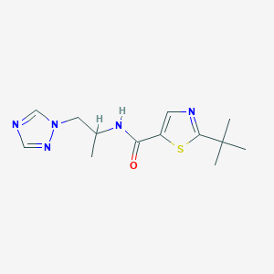 molecular formula C13H19N5OS B7634934 2-tert-butyl-N-[1-(1,2,4-triazol-1-yl)propan-2-yl]-1,3-thiazole-5-carboxamide 