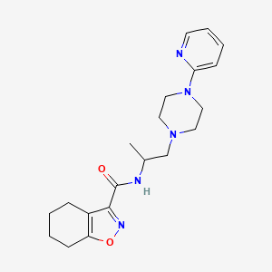 molecular formula C20H27N5O2 B7634940 N-[1-(4-pyridin-2-ylpiperazin-1-yl)propan-2-yl]-4,5,6,7-tetrahydro-1,2-benzoxazole-3-carboxamide 