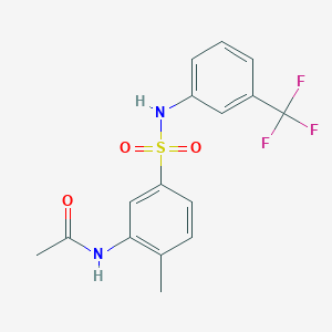 molecular formula C16H15F3N2O3S B7634946 N-[2-methyl-5-[[3-(trifluoromethyl)phenyl]sulfamoyl]phenyl]acetamide 