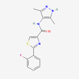 molecular formula C15H13FN4OS B7634959 N-(3,5-dimethyl-1H-pyrazol-4-yl)-2-(2-fluorophenyl)-1,3-thiazole-4-carboxamide 