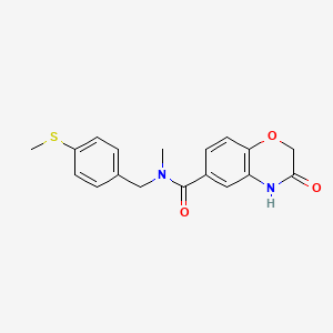 molecular formula C18H18N2O3S B7634965 N-methyl-N-[(4-methylsulfanylphenyl)methyl]-3-oxo-4H-1,4-benzoxazine-6-carboxamide 