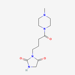 molecular formula C12H20N4O3 B7634974 3-[4-(4-Methylpiperazin-1-yl)-4-oxobutyl]imidazolidine-2,4-dione 