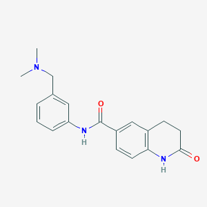 molecular formula C19H21N3O2 B7634990 N-[3-[(dimethylamino)methyl]phenyl]-2-oxo-3,4-dihydro-1H-quinoline-6-carboxamide 