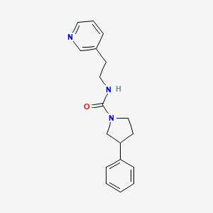 molecular formula C18H21N3O B7635007 3-phenyl-N-(2-pyridin-3-ylethyl)pyrrolidine-1-carboxamide 