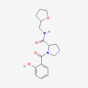 molecular formula C17H22N2O4 B7635041 1-(2-hydroxybenzoyl)-N-(oxolan-2-ylmethyl)pyrrolidine-2-carboxamide 