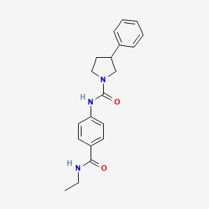 molecular formula C20H23N3O2 B7635045 N-[4-(ethylcarbamoyl)phenyl]-3-phenylpyrrolidine-1-carboxamide 