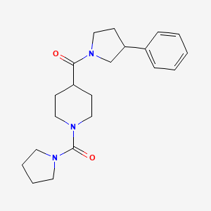molecular formula C21H29N3O2 B7635057 (3-Phenylpyrrolidin-1-yl)-[1-(pyrrolidine-1-carbonyl)piperidin-4-yl]methanone 