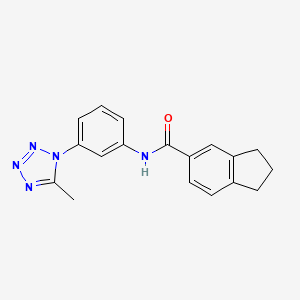 molecular formula C18H17N5O B7635074 N-[3-(5-methyltetrazol-1-yl)phenyl]-2,3-dihydro-1H-indene-5-carboxamide 