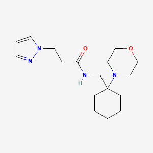 molecular formula C17H28N4O2 B7635079 N-[(1-morpholin-4-ylcyclohexyl)methyl]-3-pyrazol-1-ylpropanamide 