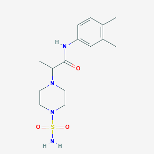 molecular formula C15H24N4O3S B7635080 N-(3,4-dimethylphenyl)-2-(4-sulfamoylpiperazin-1-yl)propanamide 