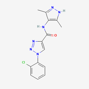 molecular formula C14H13ClN6O B7635087 1-(2-chlorophenyl)-N-(3,5-dimethyl-1H-pyrazol-4-yl)triazole-4-carboxamide 