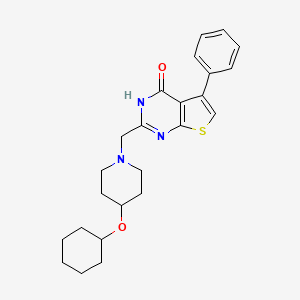 molecular formula C24H29N3O2S B7635101 2-[(4-cyclohexyloxypiperidin-1-yl)methyl]-5-phenyl-3H-thieno[2,3-d]pyrimidin-4-one 