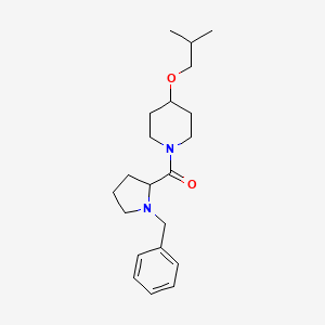 molecular formula C21H32N2O2 B7635130 (1-Benzylpyrrolidin-2-yl)-[4-(2-methylpropoxy)piperidin-1-yl]methanone 