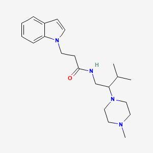 molecular formula C21H32N4O B7635144 3-indol-1-yl-N-[3-methyl-2-(4-methylpiperazin-1-yl)butyl]propanamide 
