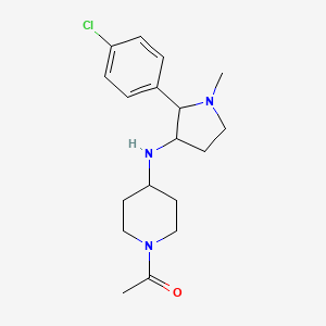 molecular formula C18H26ClN3O B7635154 1-[4-[[2-(4-Chlorophenyl)-1-methylpyrrolidin-3-yl]amino]piperidin-1-yl]ethanone 