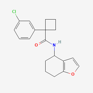 molecular formula C19H20ClNO2 B7635173 1-(3-chlorophenyl)-N-(4,5,6,7-tetrahydro-1-benzofuran-4-yl)cyclobutane-1-carboxamide 