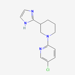 molecular formula C13H15ClN4 B7635186 5-chloro-2-[3-(1H-imidazol-2-yl)piperidin-1-yl]pyridine 