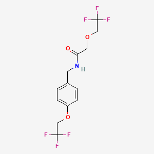 molecular formula C13H13F6NO3 B7635193 2-(2,2,2-trifluoroethoxy)-N-[[4-(2,2,2-trifluoroethoxy)phenyl]methyl]acetamide 