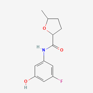 molecular formula C12H14FNO3 B7635214 N-(3-fluoro-5-hydroxyphenyl)-5-methyloxolane-2-carboxamide 