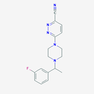 molecular formula C17H18FN5 B7635222 6-[4-[1-(3-Fluorophenyl)ethyl]piperazin-1-yl]pyridazine-3-carbonitrile 