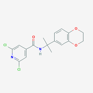 molecular formula C17H16Cl2N2O3 B7635243 2,6-dichloro-N-[2-(2,3-dihydro-1,4-benzodioxin-6-yl)propan-2-yl]pyridine-4-carboxamide 