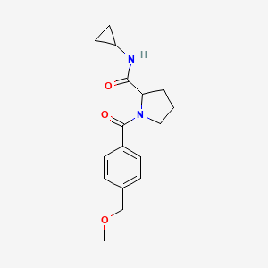 molecular formula C17H22N2O3 B7635245 N-cyclopropyl-1-[4-(methoxymethyl)benzoyl]pyrrolidine-2-carboxamide 