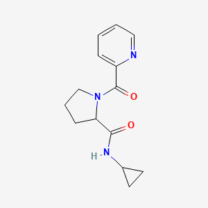 molecular formula C14H17N3O2 B7635246 N-cyclopropyl-1-(pyridine-2-carbonyl)pyrrolidine-2-carboxamide 