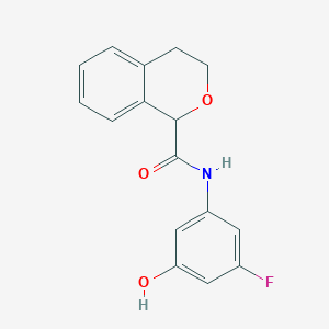 molecular formula C16H14FNO3 B7635260 N-(3-fluoro-5-hydroxyphenyl)-3,4-dihydro-1H-isochromene-1-carboxamide 