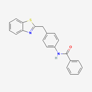 molecular formula C21H16N2OS B7635271 N-[4-(1,3-benzothiazol-2-ylmethyl)phenyl]benzamide 