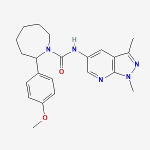 molecular formula C22H27N5O2 B7635287 N-(1,3-dimethylpyrazolo[3,4-b]pyridin-5-yl)-2-(4-methoxyphenyl)azepane-1-carboxamide 