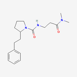 molecular formula C18H27N3O2 B7635295 N-[3-(dimethylamino)-3-oxopropyl]-2-(2-phenylethyl)pyrrolidine-1-carboxamide 