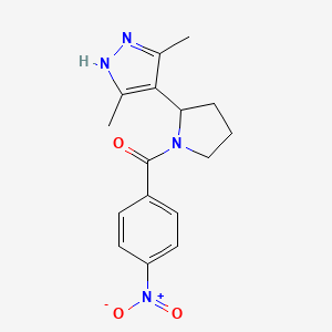 [2-(3,5-dimethyl-1H-pyrazol-4-yl)pyrrolidin-1-yl]-(4-nitrophenyl)methanone