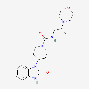 molecular formula C20H29N5O3 B7635309 N-(2-morpholin-4-ylpropyl)-4-(2-oxo-3H-benzimidazol-1-yl)piperidine-1-carboxamide 