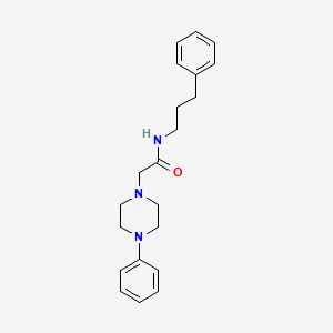 molecular formula C21H27N3O B7635325 2-(4-phenylpiperazin-1-yl)-N-(3-phenylpropyl)acetamide 