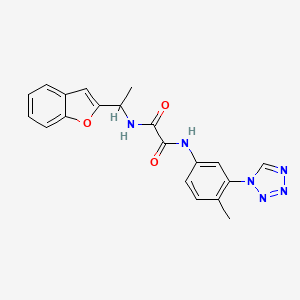 molecular formula C20H18N6O3 B7635342 N'-[1-(1-benzofuran-2-yl)ethyl]-N-[4-methyl-3-(tetrazol-1-yl)phenyl]oxamide 