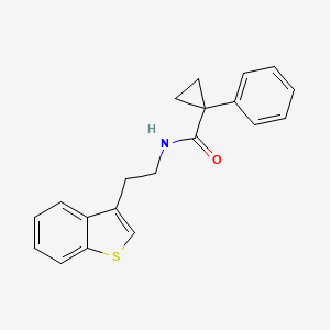 molecular formula C20H19NOS B7635343 N-[2-(1-benzothiophen-3-yl)ethyl]-1-phenylcyclopropane-1-carboxamide 