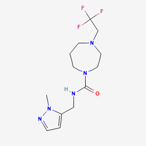 molecular formula C13H20F3N5O B7635404 N-[(2-methylpyrazol-3-yl)methyl]-4-(2,2,2-trifluoroethyl)-1,4-diazepane-1-carboxamide 