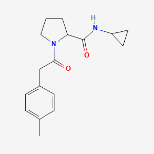 molecular formula C17H22N2O2 B7635418 N-cyclopropyl-1-[2-(4-methylphenyl)acetyl]pyrrolidine-2-carboxamide 